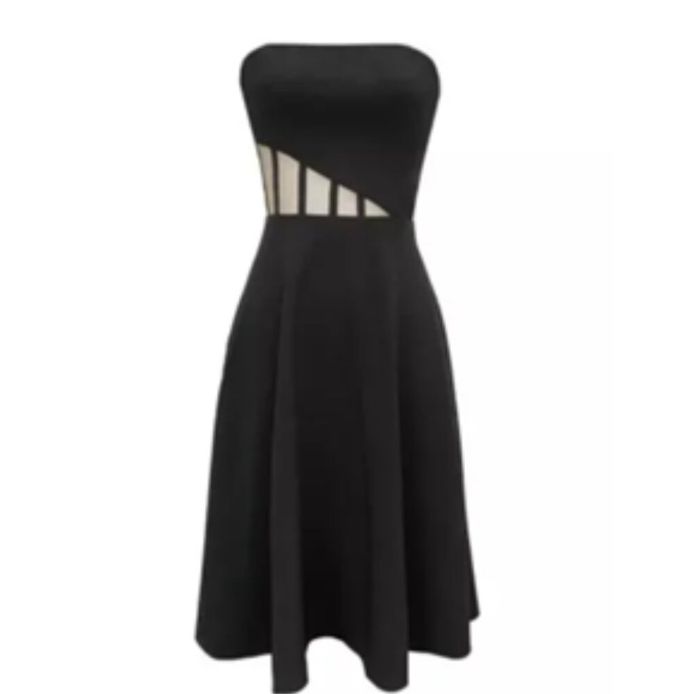 NWT Dress the Population Annel Asymmetric-Panel Strapless Corset - Size M